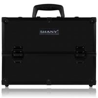 SHANY Essential Pro Makeup Train Case - Onyx Black - ONYX BLACK - ITEM# SH-C005-ONX - Makeup train cases bag organizer storage women kit,Professional large mini travel rolling toiletry,Joligrace ollieroo seya soho cosmetics holder box,Salon brush artist high quality water resistant,Portable carry trolley lipstic luggage lock key - UPC# 810028464780