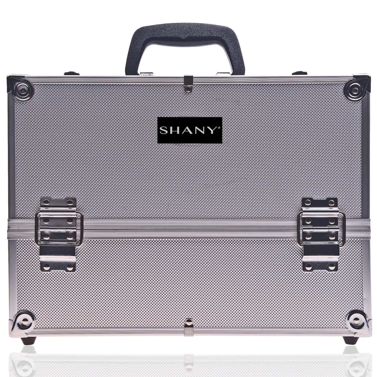 SHANY Essential Pro Makeup Train Case - Platinum - PLATINUM - ITEM# SH-C005-PLS - Makeup train cases bag organizer storage women kit,Professional large mini travel rolling toiletry,Joligrace ollieroo seya soho cosmetics holder box,Salon brush artist high quality water resistant,Portable carry trolley lipstic luggage lock key - UPC# 810028464773