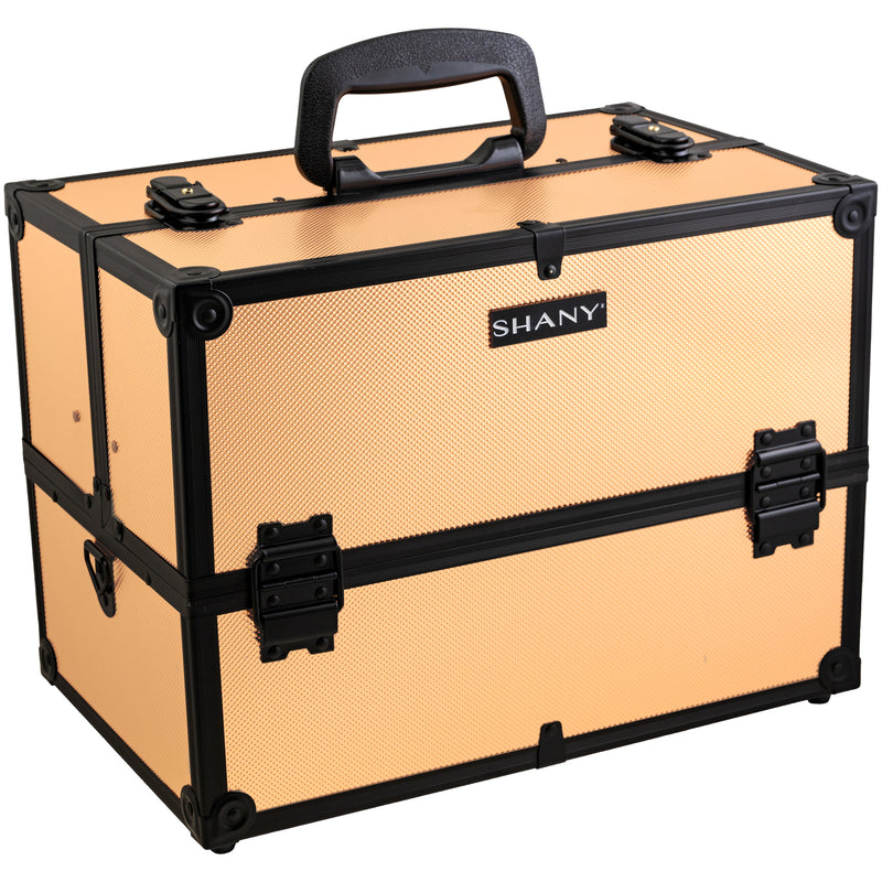 SHANY Essential Pro Makeup Train Case Cosmetic Box Portable Makeup Case Cosmetics Beauty Organizer Jewelry storage with Locks , Multi Compartments Makeup Box and Shoulder Strap - Black Rose - SHOP BLACK ROSE - MAKEUP TRAIN CASES - ITEM# SH-C005-RB