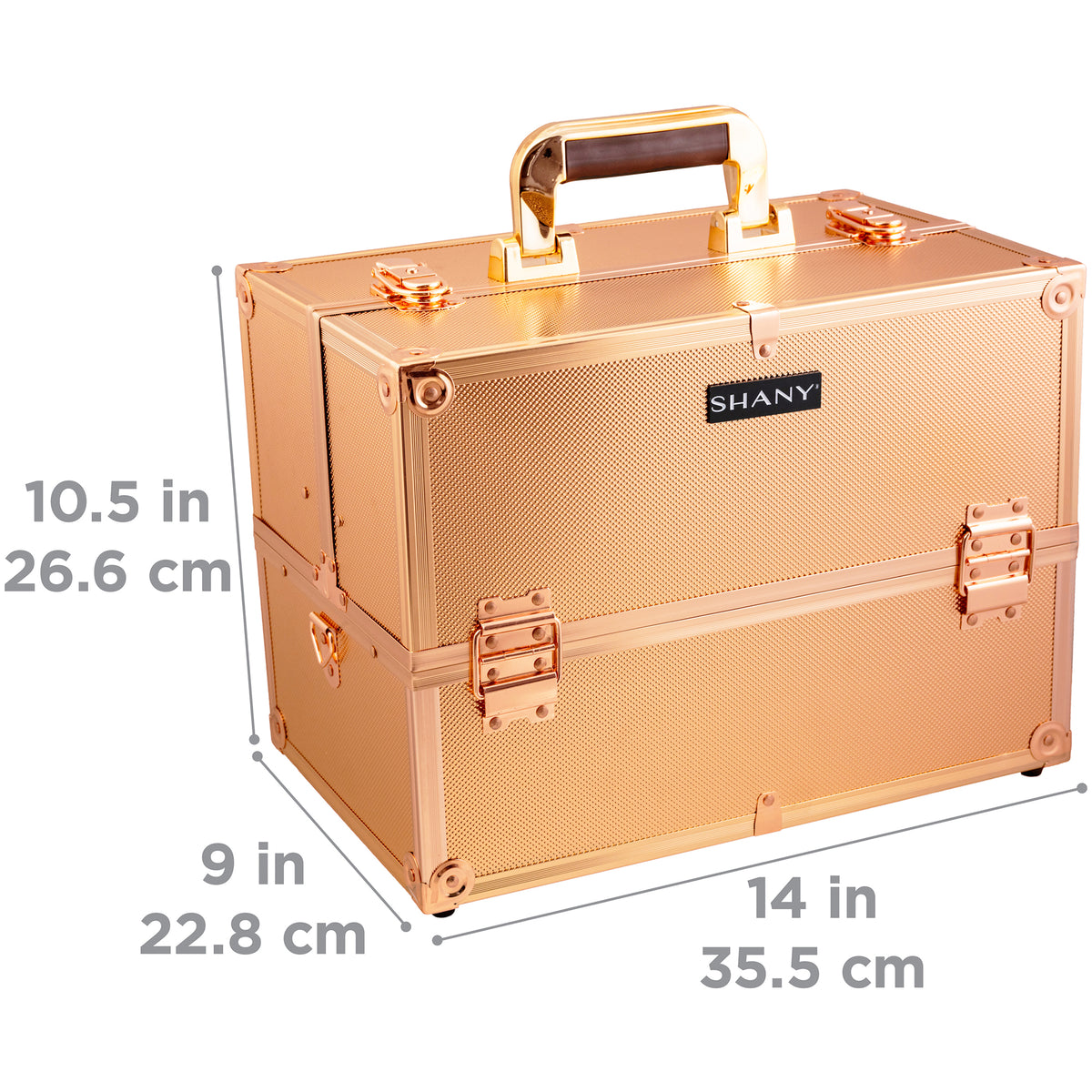 SHANY Essential Pro Makeup Train Case - Rose Gold - ROSE GOLD - ITEM# SH-C005-RG - Best seller in cosmetics MAKEUP TRAIN CASES category