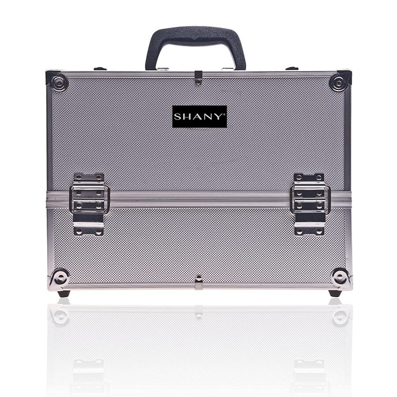 SHANY Essential Pro Makeup Train Case - Silver - SILVER - ITEM# SH-C005-SL - Makeup train cases bag organizer storage women kit,Professional large mini travel rolling toiletry,Joligrace ollieroo seya soho cosmetics holder box,Salon brush artist high quality water resistant,Portable carry trolley lipstic luggage lock key - UPC# 654367284094