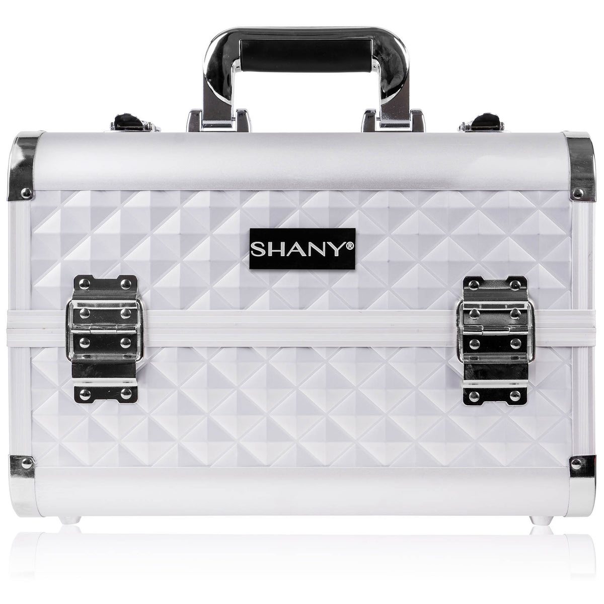 SHANY Fantasy Collection Makeup Train Case - Platinum - PLATINUM - ITEM# SH-C20-PLS - Makeup train cases bag organizer storage women kit,Professional large mini travel rolling toiletry,Joligrace ollieroo seya soho cosmetics holder box,Salon brush artist high quality water resistant,Portable carry trolley lipstic luggage lock key - UPC# 810028464827