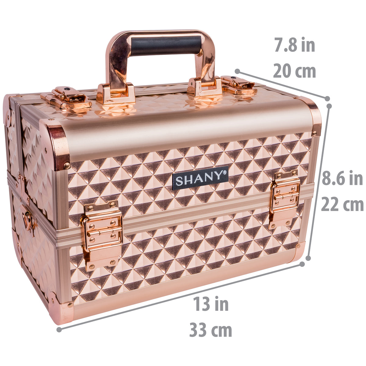 SHANY Fantasy Collection Makeup Train Case - Rose Gold - ROSE GOLD - ITEM# SH-C20-RGD - Best seller in cosmetics MAKEUP TRAIN CASES category