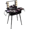 SHANY Studio ToGo Wheeled Trolley Makeup Case - Black - BLACK - ITEM# SH-CC0023-BK - Rolling cosmetics cases Makeup Case with wheels,Cosmetics trolley makeup artist case storage bag,Seya just case aluminum makeup case display set,professional makeup organizer gift idea Makeup bag,portable makeup carry on cosmetics organizer light - UPC# 030955521923