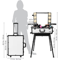 SHANY Studio ToGo Wheeled Trolley Makeup Case Off White - OFF-WHITE - ITEM# SH-CC0023-WH - Best seller in cosmetics ROLLING MAKEUP CASES category