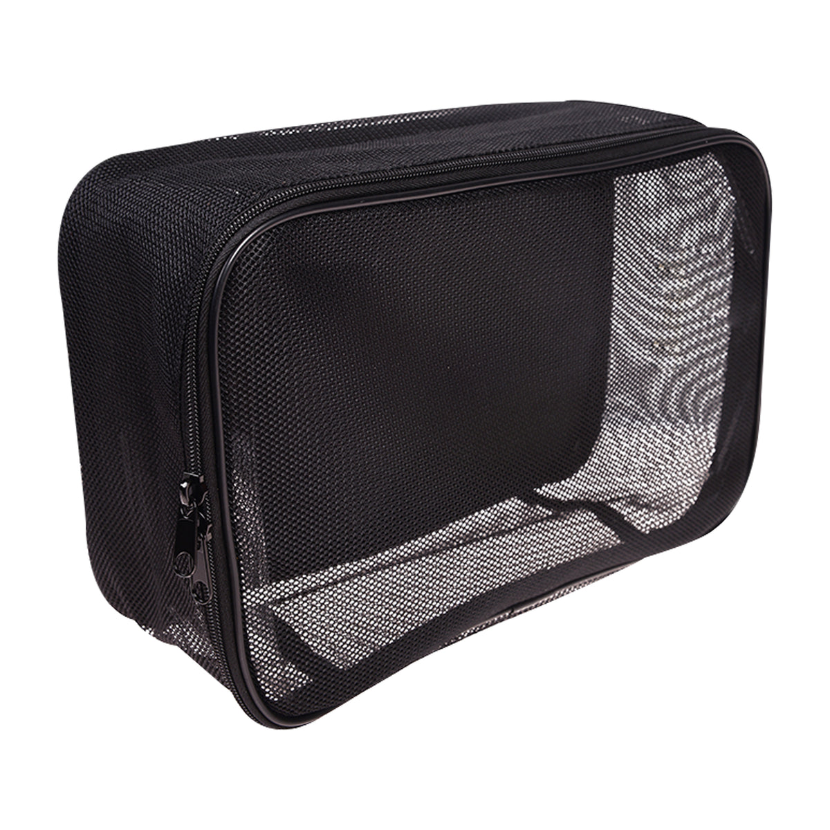 SHANY Mesh Travel Makeup Bag – Portable Make Up Organizer and Cosmetics Bag for Toiletries, Tool Storage, and Carry-On Use - Large - SHOP LARGE - MESH BAGS - ITEM# SH-CL005-L