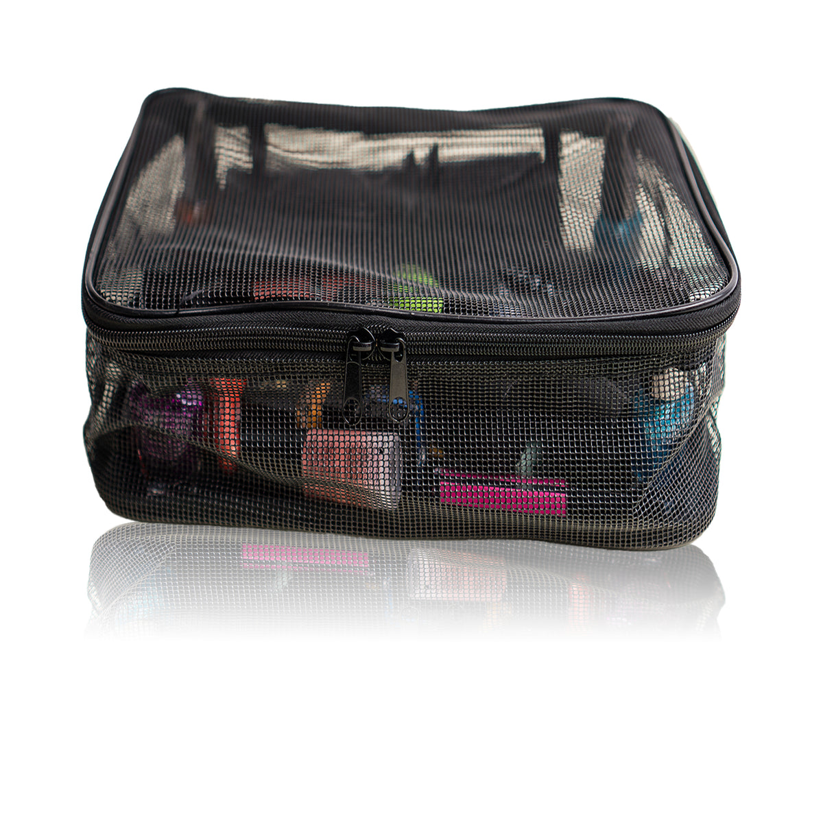Portable Mesh Travel Makeup Bag Organizer - Large