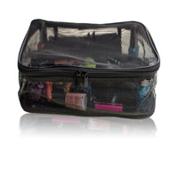 Portable Mesh Travel Makeup Bag Organizer - Large