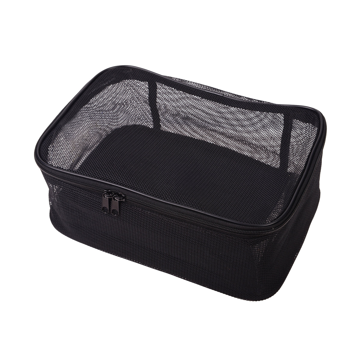 Portable Mesh Travel Makeup Bag Organizer - Medium - MEDIUM - ITEM# SH-CL005-M - Cosmetic toiletry bag organizer pouch purse travel,Makeup women girls train case box storage holder,Kate spade victorias secret hello kitty lesportsac,Container handbag gadget zipper portable luggage,Large small hanging compartment professional kits - UPC# 810028463998