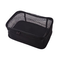 Portable Mesh Travel Makeup Bag Organizer - Medium - MEDIUM - ITEM# SH-CL005-M - Cosmetic toiletry bag organizer pouch purse travel,Makeup women girls train case box storage holder,Kate spade victorias secret hello kitty lesportsac,Container handbag gadget zipper portable luggage,Large small hanging compartment professional kits - UPC# 810028463998