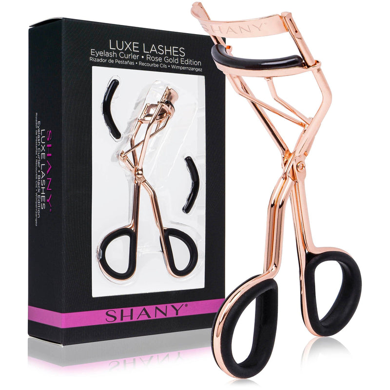 SHANY Luxe Lashes Eyelash Curler - Professional Makeup Tool With Two Silicone Replacement Pads, Gentle Curl, Crease-Free, No Pinching Or Pulling, Lightweight Design For Easy Travel - SHOP  - EYELASH CURLER - ITEM# SH-EC900-PARENT