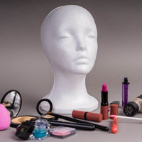 SHANY Styrofoam Mannequin Heads Wig Stand - 1 - ITEM# SH-FOAM-X1 - Costume wig styrofoam head mannequin display front,women practice head training head female head foam,Mannequin Manikin White Female head item stand wig,Head Model Wig Hair Hat Display Foam Wig holder,Tall Female Foam Mannequin Wig Stand Practice head - UPC# 810028463660