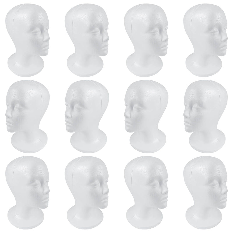 SHANY Styrofoam Model Heads ,Hat Wig Foam Mannequin Female Wig Head Stand ,Mannequin Head for wigs , Wig Holder - Round Base , 11 Inches Female Mannequin Head -12 Pieces - One Dozen - SHOP 12 - FOAM HEADS - ITEM# SH-FOAM-X12