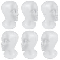 SHANY Styrofoam Model Heads ,Hat Wig Foam Mannequin Female Wig Head Stand ,Mannequin Head for wigs , Wig Holder - Round Base , 11 Inches Female Mannequin Head - Half Dozen - 6 Pieces - SHOP 6 - FOAM HEADS - ITEM# SH-FOAM-X6