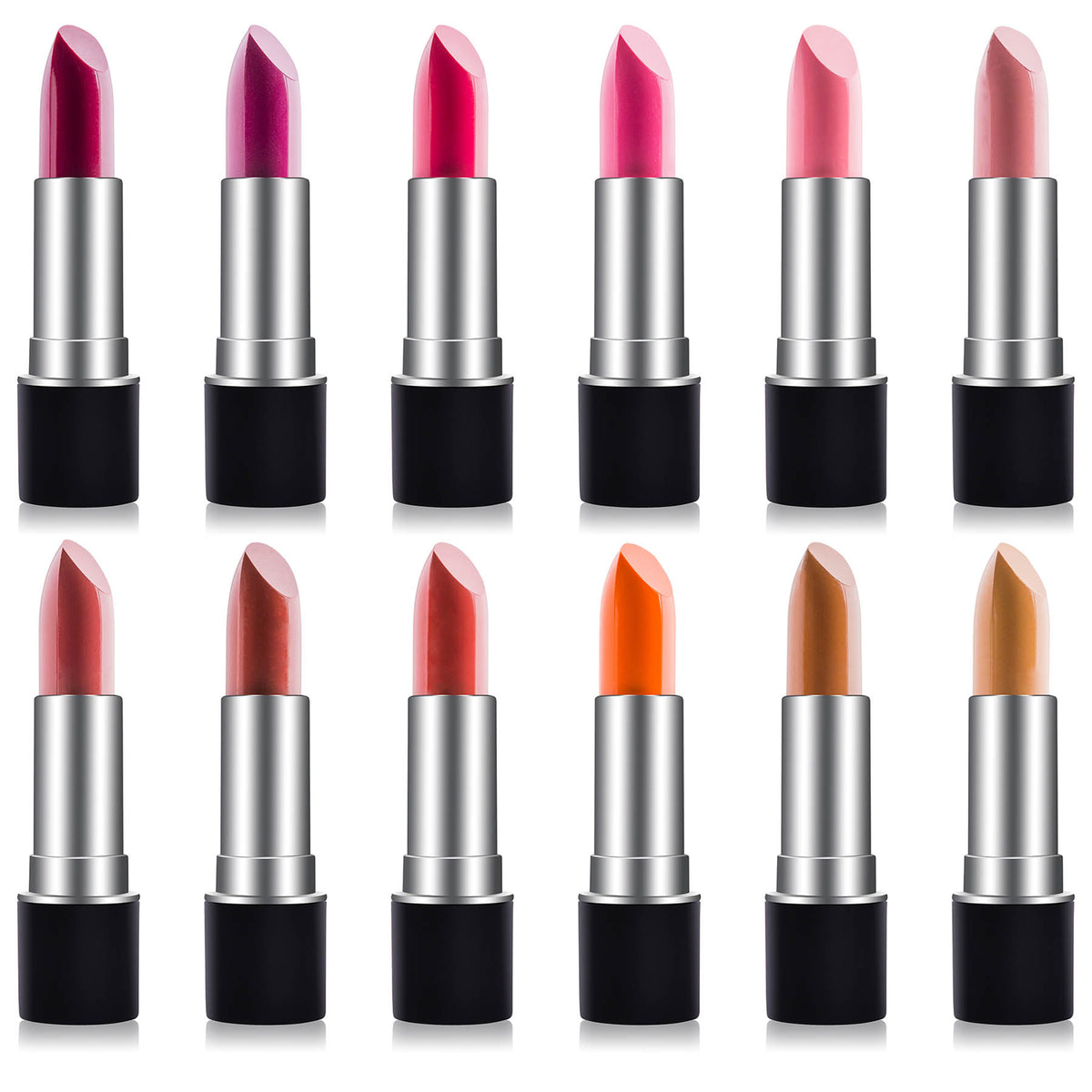 SHANY Slick & Shine Premium Lipstick Set - Matte - MATTE - ITEM# SH-LP0012-SET - matte glitter Lipstick natural water smudge proof,long lasting soft pink set moisturizing shimmer,Lip Color Lip palette lip makeup lip liner plumper,pencil red sheer bright dark glow maroon liquid,lip exfoliator scrub moisturizer lipstick palette - UPC# 810028464377