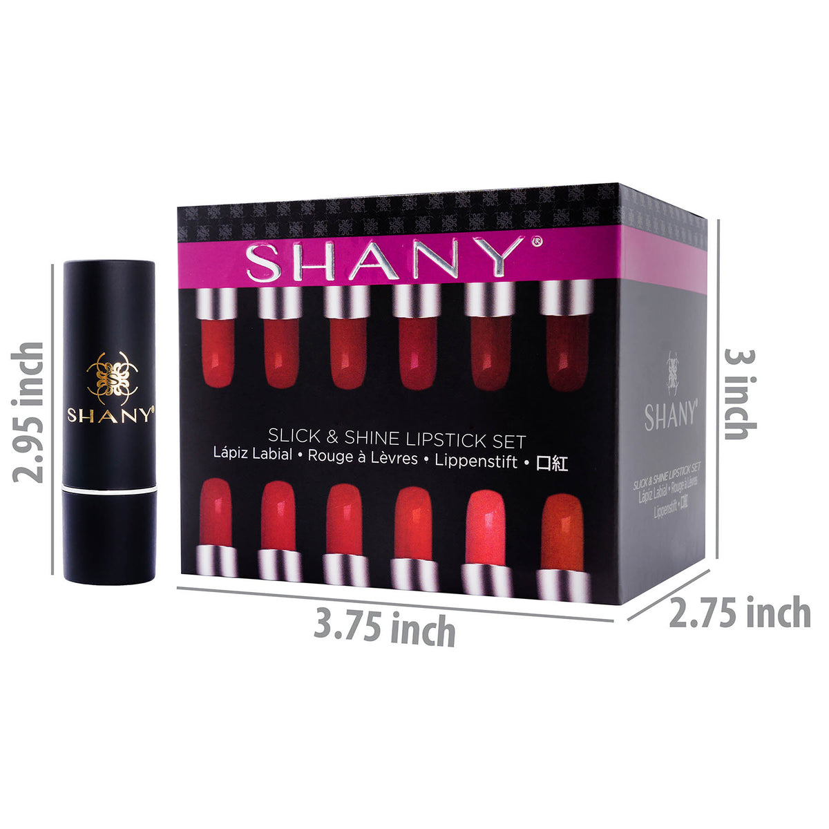SHANY Slick & Shine Premium Lipstick Set - Matte - MATTE - ITEM# SH-LP0012-SET - Best seller in cosmetics LIPSTICKS category