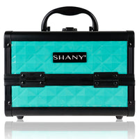 SHANY Chic Makeup Train Case Cosmetic Box Portable Makeup Case Cosmetics Beauty Organizer Jewelry storage with Locks , Multi trays Makeup Storage Box with Makeup Mirror - Aqua - SHOP AQUA - MAKEUP TRAIN CASES - ITEM# SH-M1001-AQU