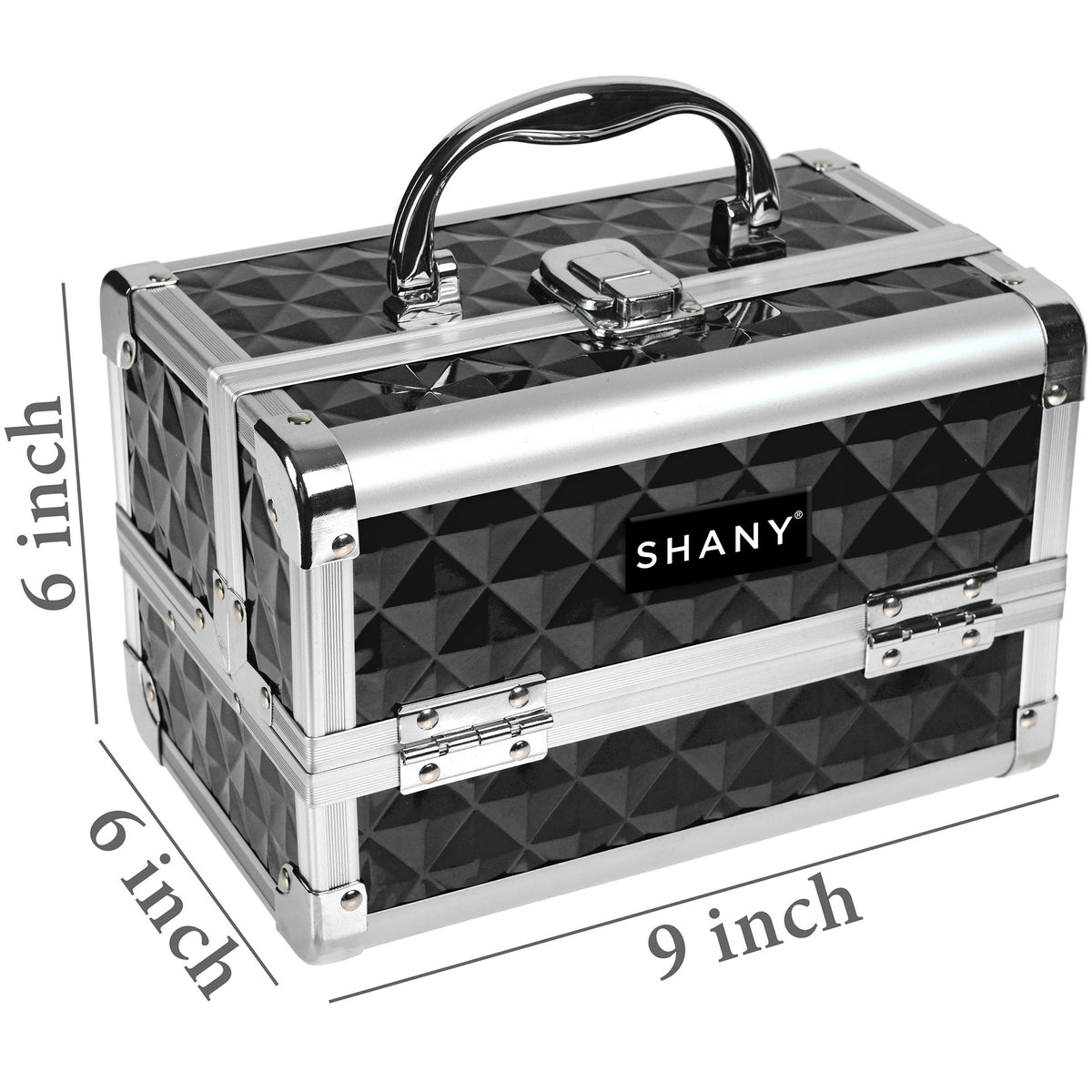 SHANY Makeup Train Case W/ Mirror -  Black - BLACK - ITEM# SH-M1001-BK - Best seller in cosmetics MAKEUP TRAIN CASES category