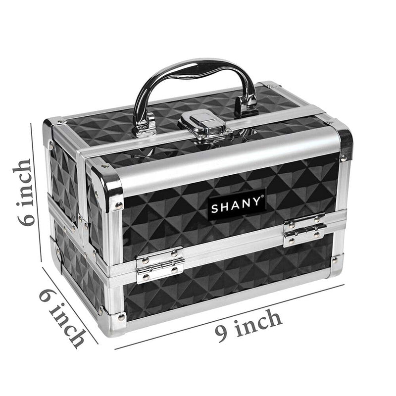 SHANY Makeup Train Case W/ Mirror -  Black - BLACK - ITEM# SH-M1001-BK - Best seller in cosmetics MAKEUP TRAIN CASES category