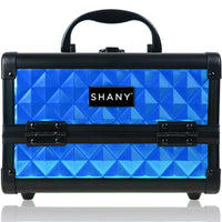 SHANY Chic Makeup Train Case Cosmetic Box Portable Makeup Case Cosmetics Beauty Organizer Jewelry storage with Locks , Multi trays Makeup Storage Box with Makeup Mirror - Peacock Blue - SHOP PEACOCK BLUE - MAKEUP TRAIN CASES - ITEM# SH-M1001-BL