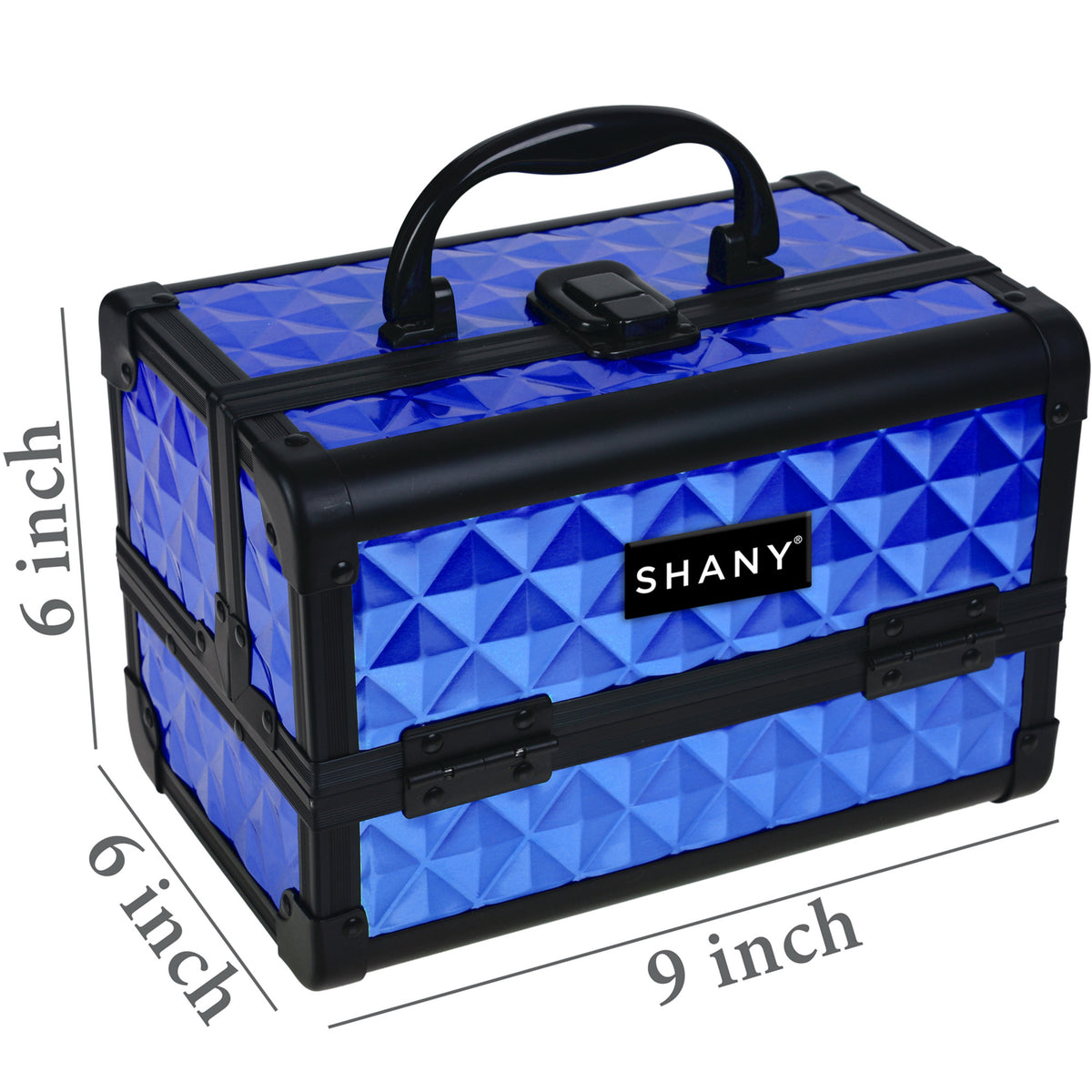 SHANY Makeup Train Case W/ Mirror - Peacock Blue - PEACOCK BLUE - ITEM# SH-M1001-BL - Best seller in cosmetics MAKEUP TRAIN CASES category