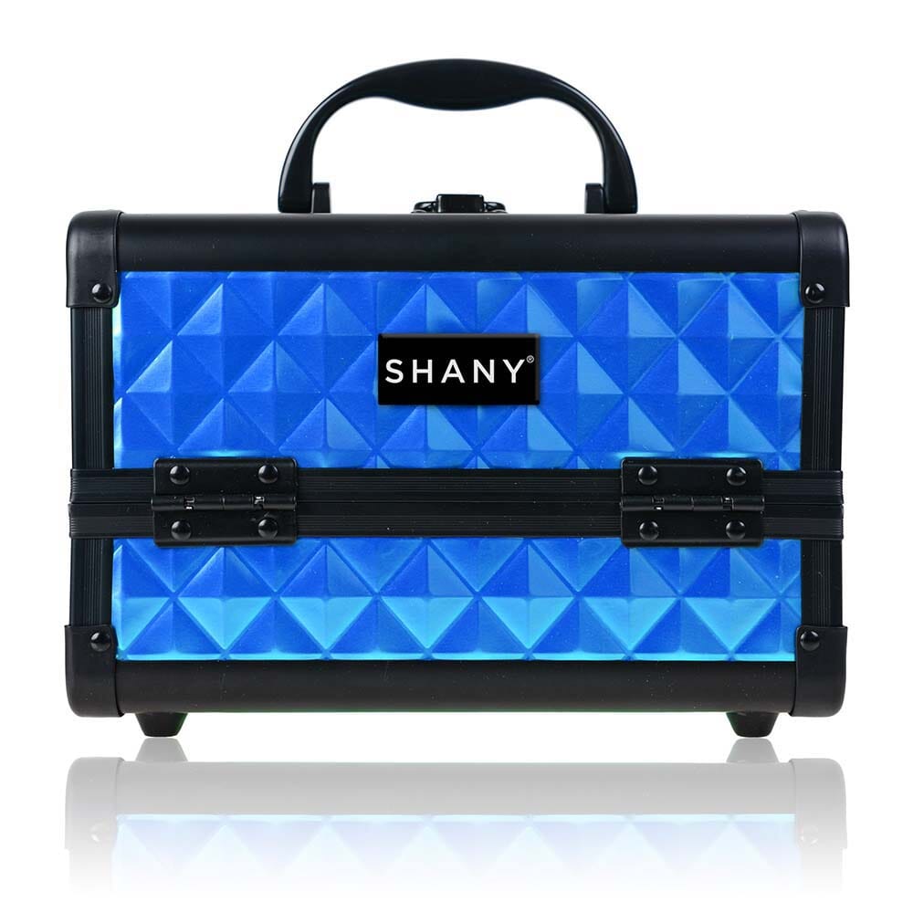 SHANY Chic Makeup Train Case Cosmetic Box Portable Makeup Case Cosmetics Beauty Organizer Jewelry storage with Locks , Multi trays Makeup Storage Box with Makeup Mirror - Peacock Blue - SHOP PEACOCK BLUE - MAKEUP TRAIN CASES - ITEM# SH-M1001-BL