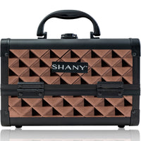 SHANY Chic Makeup Train Case Cosmetic Box Portable Makeup Case Cosmetics Beauty Organizer Jewelry storage with Locks , Multi trays Makeup Storage Box with Makeup Mirror - Copper - SHOP COPPER - MAKEUP TRAIN CASES - ITEM# SH-M1001-CP