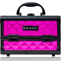 SHANY Chic Makeup Train Case Cosmetic Box Portable Makeup Case Cosmetics Beauty Organizer Jewelry storage with Locks , Multi trays Makeup Storage Box with Makeup Mirror - FOXY PINK - SHOP FOXY PINK - MAKEUP TRAIN CASES - ITEM# SH-M1001-HP