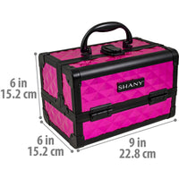 SHANY Makeup Train Case W/ Mirror -  FOXY PINK - FOXY PINK - ITEM# SH-M1001-HP - Best seller in cosmetics MAKEUP TRAIN CASES category