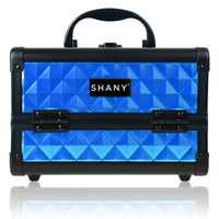 SHANY Chic Makeup Train Case Cosmetic Box Portable Makeup Case Cosmetics Beauty Organizer Jewelry storage with Locks , Multi trays Makeup Storage Box with Makeup Mirror - Imperial Blue - SHOP IMPREIAL BLUE - MAKEUP TRAIN CASES - ITEM# SH-M1001-IMB