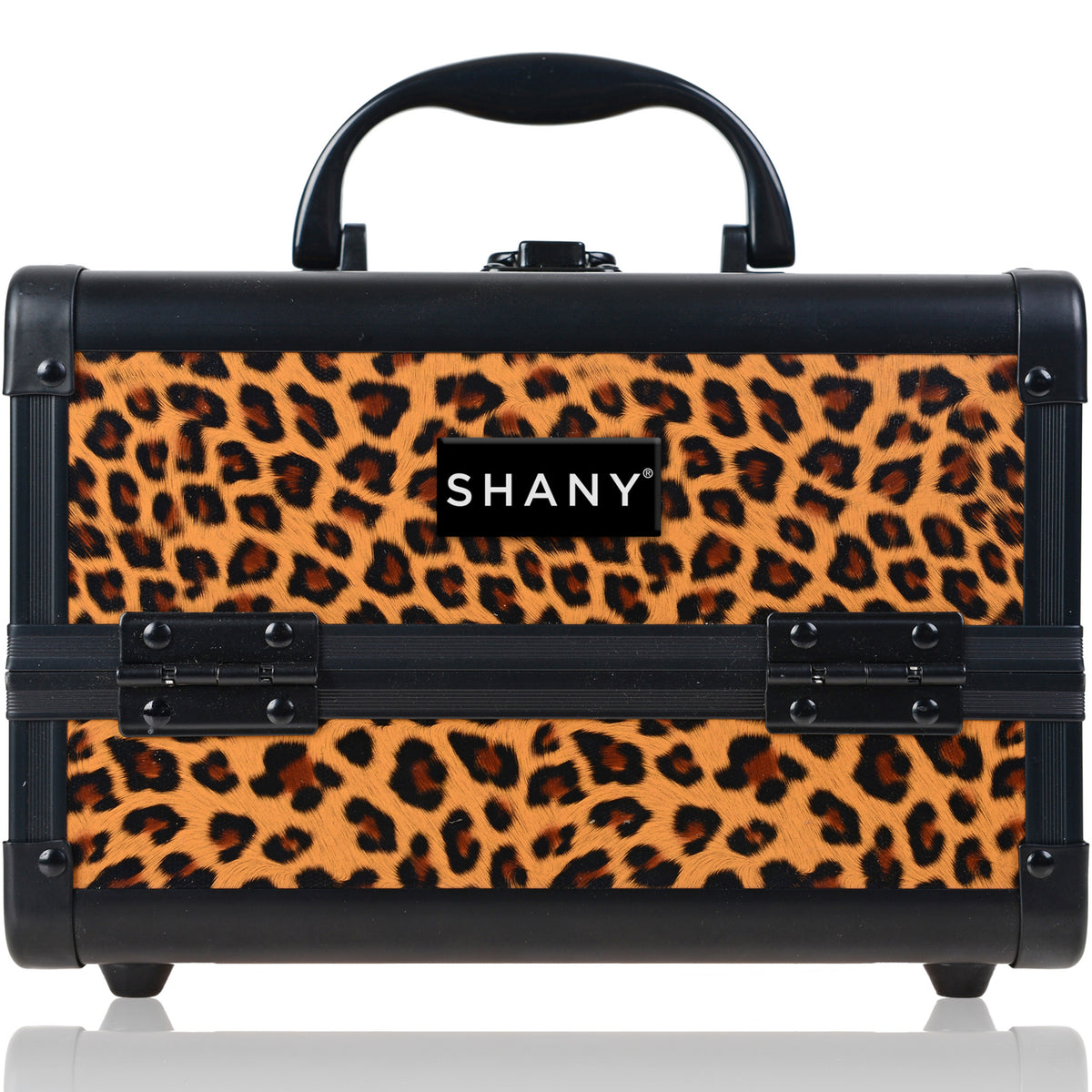 SHANY Chic Makeup Train Case Cosmetic Box Portable Makeup Case Cosmetics Beauty Organizer Jewelry storage with Locks , Multi trays Makeup Storage Box with Makeup Mirror - Lost Cheetah - SHOP LOST CHEETAH - MAKEUP TRAIN CASES - ITEM# SH-M1001-LP