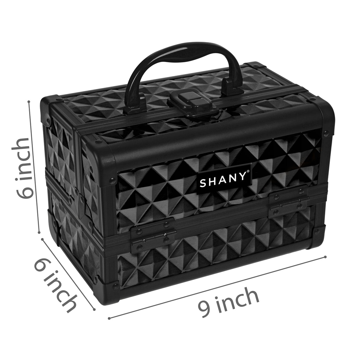 SHANY Makeup Train Case W/ Mirror -  Onyx - ONYX - ITEM# SH-M1001-ONX - Best seller in cosmetics MAKEUP TRAIN CASES category