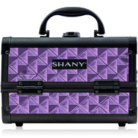 SHANY Chic Makeup Train Case Cosmetic Box Portable Makeup Case Cosmetics Beauty Organizer Jewelry storage with Locks , Multi trays Makeup Storage Box with Makeup Mirror - Lavender - SHOP LAVENDER - MAKEUP TRAIN CASES - ITEM# SH-M1001-PB