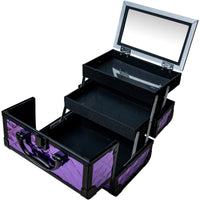 SHANY Makeup Train Case W/ Mirror -  Lavender - LAVENDER - ITEM# SH-M1001-PB - Makeup train cases bag organizer storage women kit,Professional large mini travel rolling toiletry,Joligrace ollieroo seya soho cosmetics holder box,Salon brush artist high quality water resistant,Portable carry trolley lipstic luggage lock key - UPC# 810028463721