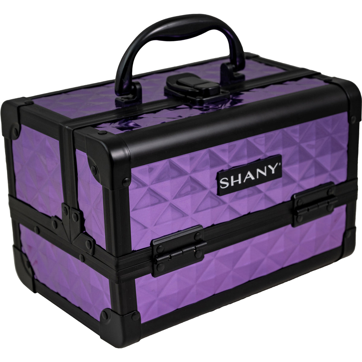 SHANY Makeup Train Case W/ Mirror -  Lavender - LAVENDER - ITEM# SH-M1001-PB - Makeup train cases bag organizer storage women kit,Professional large mini travel rolling toiletry,Joligrace ollieroo seya soho cosmetics holder box,Salon brush artist high quality water resistant,Portable carry trolley lipstic luggage lock key - UPC# 810028463721