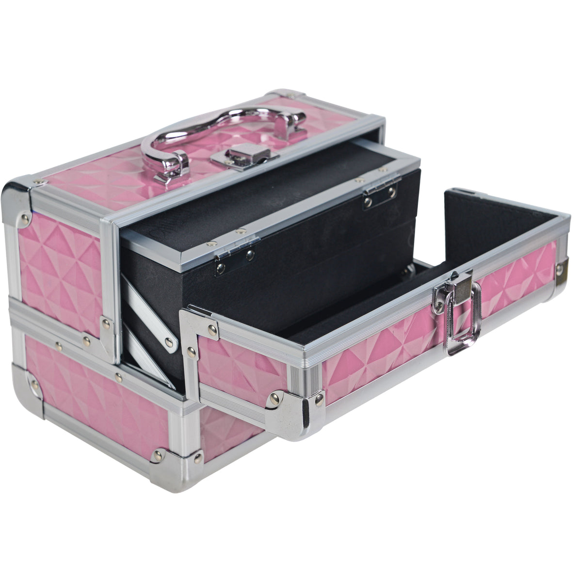 SHANY Makeup Train Case W/ Mirror -  Pink - PINK - ITEM# SH-M1001-PK - Best seller in cosmetics MAKEUP TRAIN CASES category