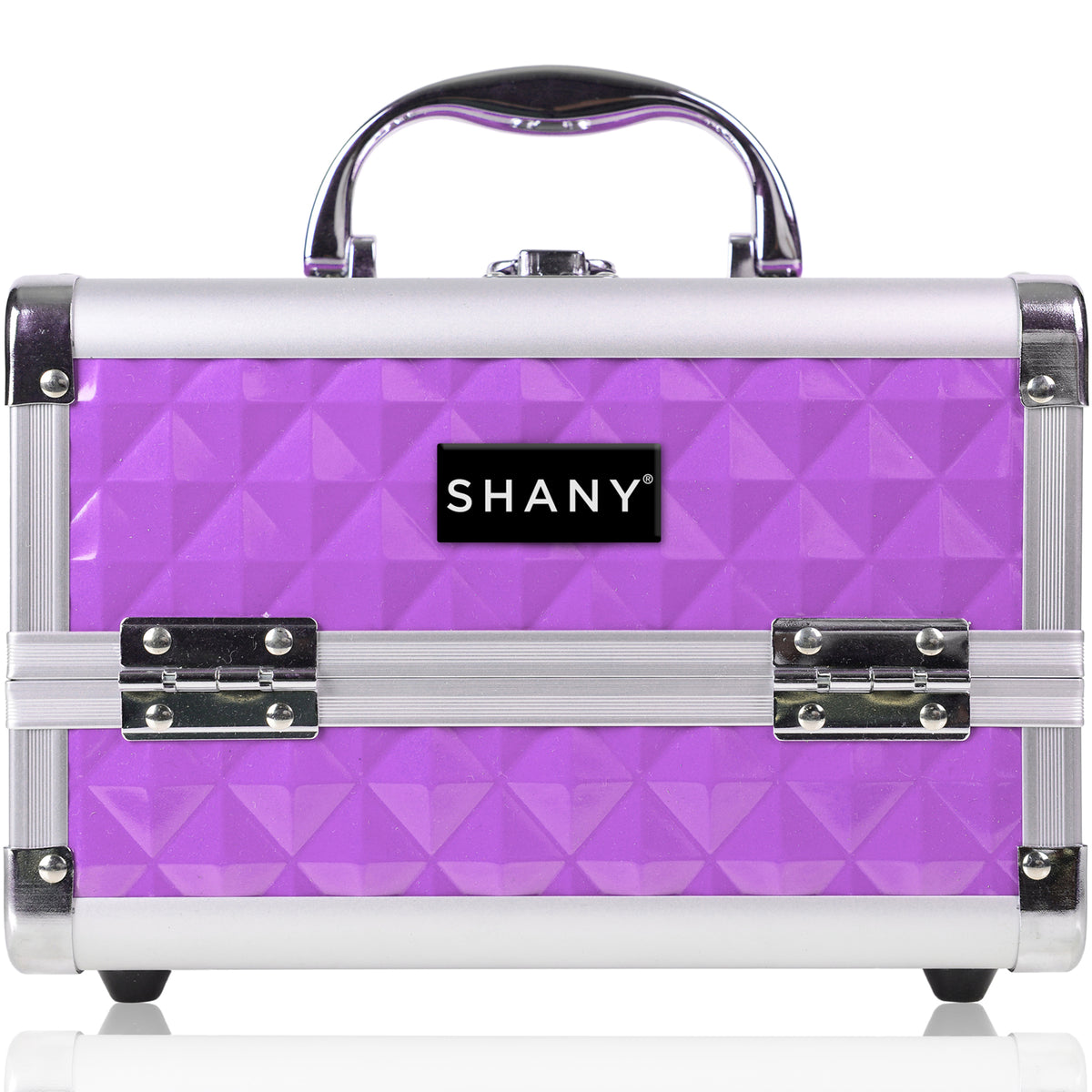 SHANY Chic Makeup Train Case Cosmetic Box Portable Makeup Case Cosmetics Beauty Organizer Jewelry storage with Locks , Multi trays Makeup Storage Box with Makeup Mirror - Purple - SHOP PURPLE - MAKEUP TRAIN CASES - ITEM# SH-M1001-PR