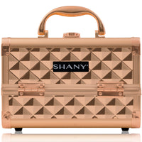 SHANY Chic Makeup Train Case Cosmetic Box Portable Makeup Case Cosmetics Beauty Organizer Jewelry storage with Locks , Multi trays Makeup Storage Box with Makeup Mirror - Rose Gold - SHOP ROSE GOLD - MAKEUP TRAIN CASES - ITEM# SH-M1001-RG