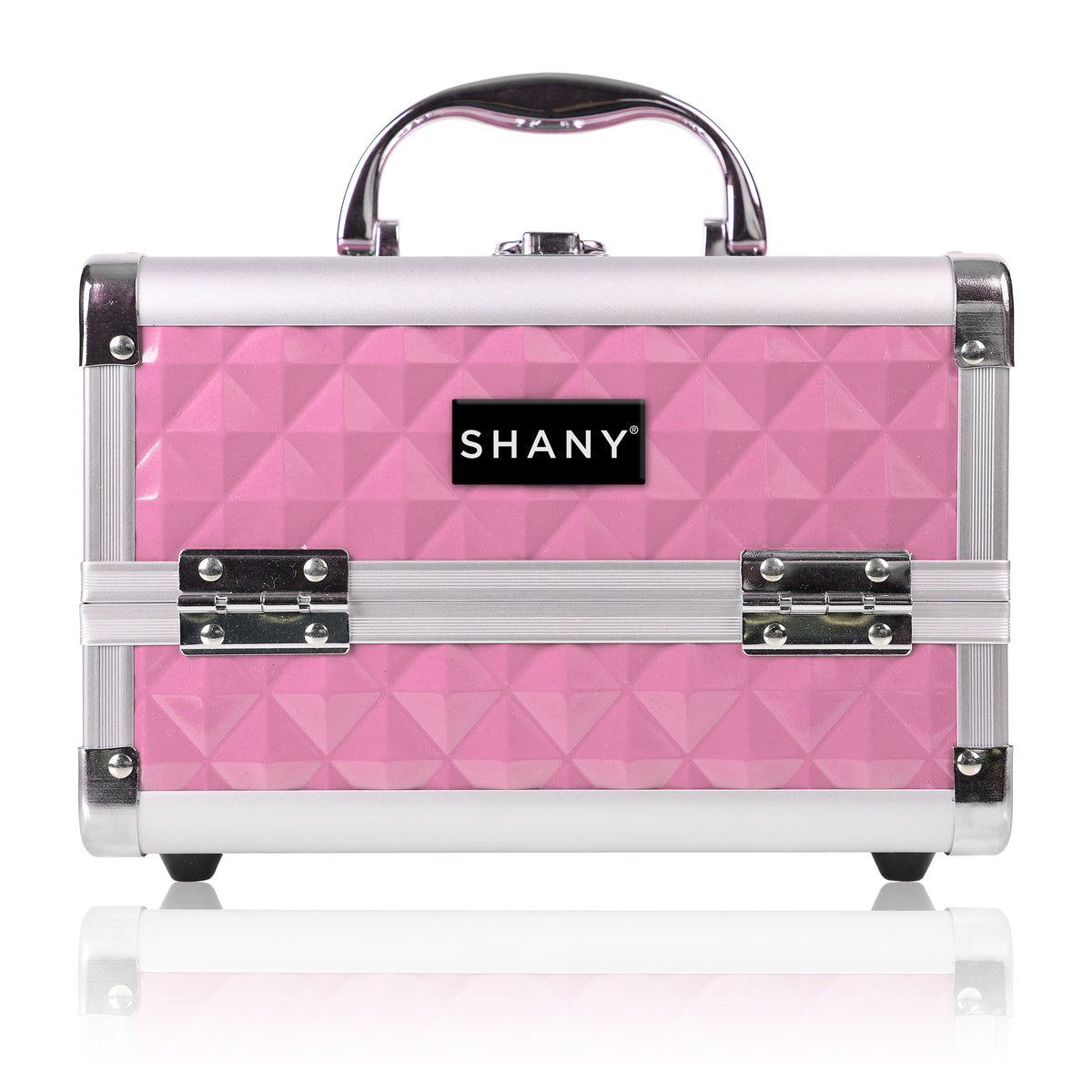SHANY Chic Makeup Train Case Cosmetic Box Portable Makeup Case Cosmetics Beauty Organizer Jewelry storage with Locks , Multi trays Makeup Storage Box with Makeup Mirror - Pink Rose - SHOP PINK ROSE - MAKEUP TRAIN CASES - ITEM# SH-M1001-ROS