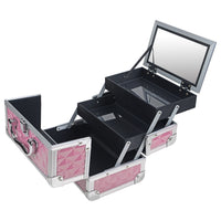 SHANY Makeup Train Case W/ Mirror -  Rose - PINK ROSE - ITEM# SH-M1001-ROS - Makeup train cases bag organizer storage women kit,Professional large mini travel rolling toiletry,Joligrace ollieroo seya soho cosmetics holder box,Salon brush artist high quality water resistant,Portable carry trolley lipstic luggage lock key - UPC# 810028464889