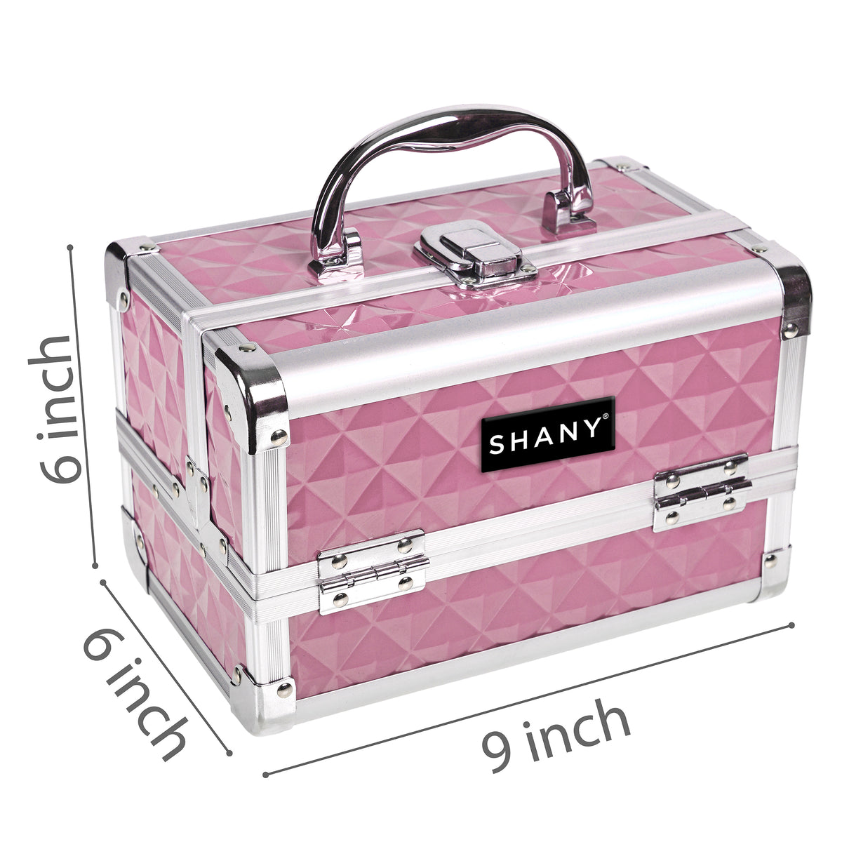 SHANY Makeup Train Case W/ Mirror -  Rose - PINK ROSE - ITEM# SH-M1001-ROS - Best seller in cosmetics MAKEUP TRAIN CASES category