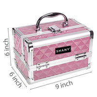 SHANY Makeup Train Case W/ Mirror -  Rose - PINK ROSE - ITEM# SH-M1001-ROS - Best seller in cosmetics MAKEUP TRAIN CASES category