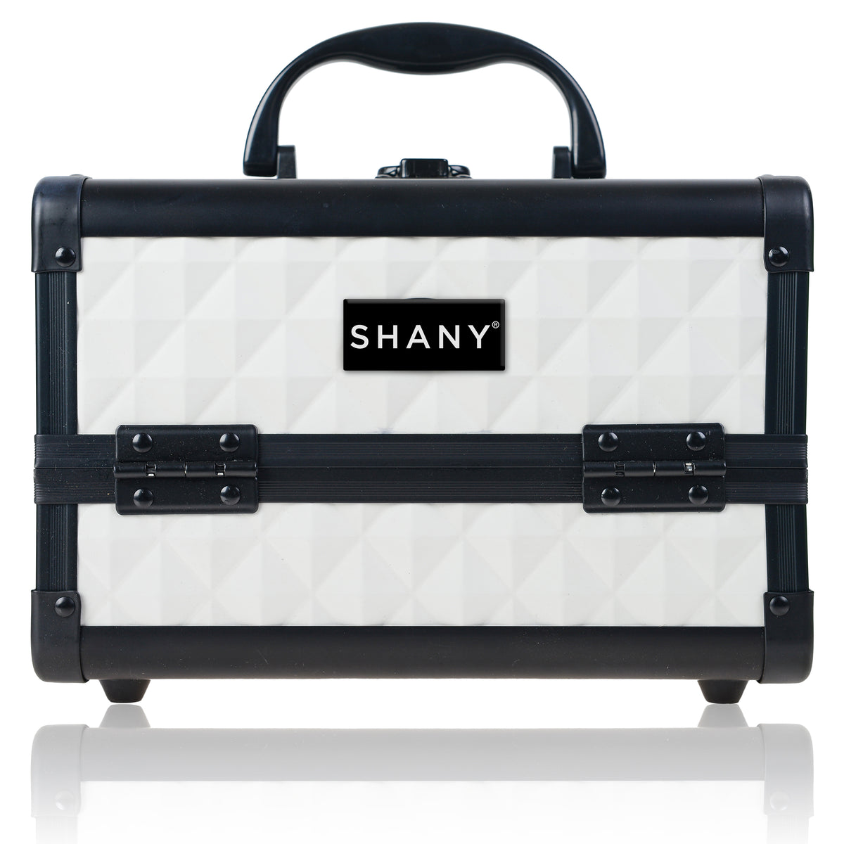 SHANY Chic Makeup Train Case Cosmetic Box Portable Makeup Case Cosmetics Beauty Organizer Jewelry storage with Locks , Multi trays Makeup Storage Box with Makeup Mirror - Snow - SHOP SNOW - MAKEUP TRAIN CASES - ITEM# SH-M1001-SNW
