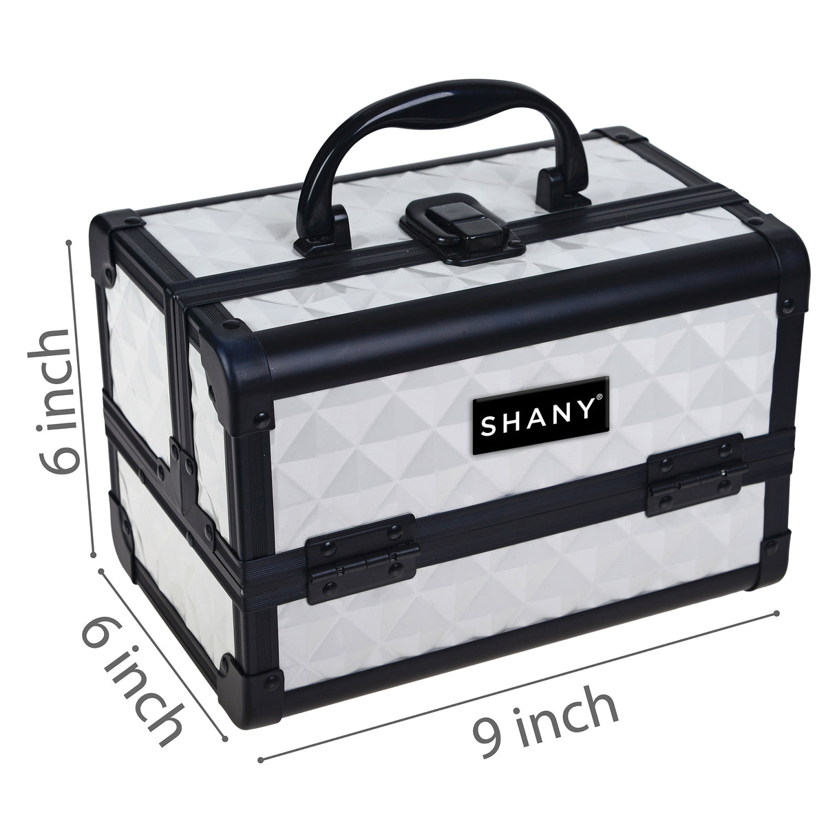 SHANY Makeup Train Case W/ Mirror - Snow - SNOW - ITEM# SH-M1001-SNW - Best seller in cosmetics MAKEUP TRAIN CASES category