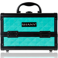 SHANY Chic Makeup Train Case Cosmetic Box Portable Makeup Case Cosmetics Beauty Organizer Jewelry storage with Locks , Multi trays Makeup Storage Box with Makeup Mirror - Turquoise - SHOP TURQUOISE - MAKEUP TRAIN CASES - ITEM# SH-M1001-TR