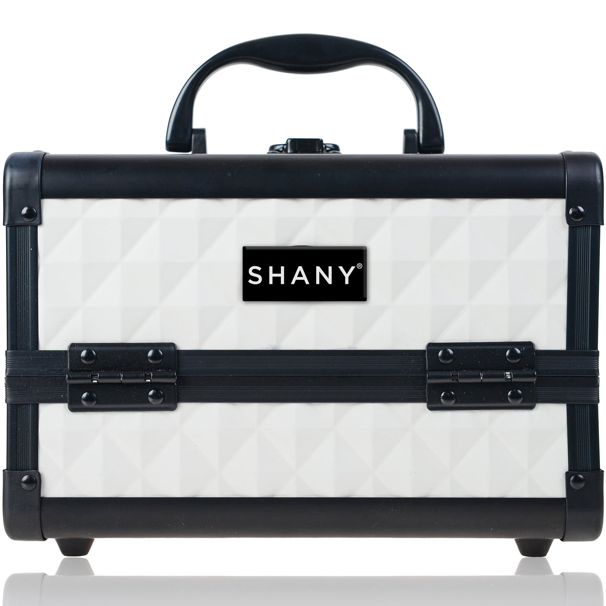 SHANY Chic Makeup Train Case Cosmetic Box Portable Makeup Case Cosmetics Beauty Organizer Jewelry storage with Locks , Multi trays Makeup Storage Box with Makeup Mirror - Peaceful - SHOP PEACEFUL - MAKEUP TRAIN CASES - ITEM# SH-M1001-WH