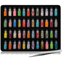 SHANY 3D Nail Art Decoration Mini Bottles - 48 Glass Bottles With Free Nail Art Tweezer - SHOP  - NAIL ART - ITEM# SH-MINIBOTTLES-SET01