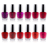 SHANY DIY Nail Polish Set - Quick Dry Nail Lacquer Kit, Vibrant & Colorful DIY Collection, Semi Glossy, Shimmery & Matte Finishes - Full Size - 12 Colors - Rosa - SHOP ROSA - NAIL POLISH - ITEM# SH-NP12-A