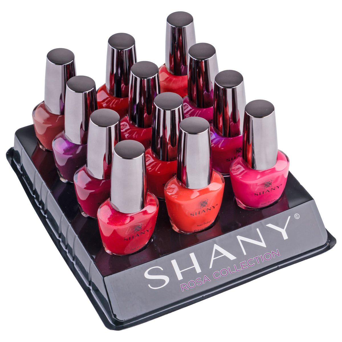 SHANY DIY 12 Colors Trendy Nail Polish Set - Rosa - ROSA - ITEM# SH-NP12-A - Wholesale nail care polish sets woman waterproof,Nail polish  Long lasting quick dry best lacquer,DIY Varnish Manicure Pedicure kits tools girls,Glittering glossy shimmer favorite cheap expensive,accessory fingernail paints work wedding party top - UPC# 810028464025