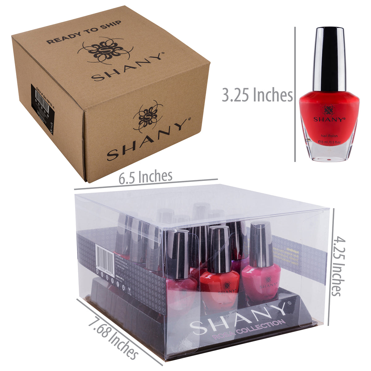 SHANY DIY 12 Colors Trendy Nail Polish Set - Rosa - ROSA - ITEM# SH-NP12-A - Best seller in cosmetics NAIL POLISH category